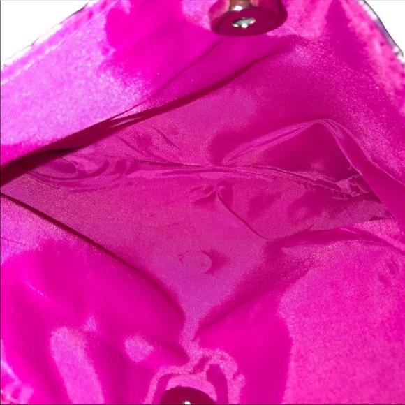 FAUX CROC CLUTCH GLOSSY PURPLE - Picture 6 of 12